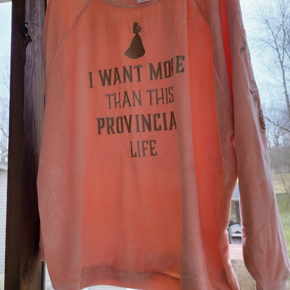 Shop Disney Velour Belle Provincial Life Crewneck Sweatshirt *Read*Full*Notes* - Picture 7 of 11